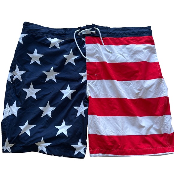 St. John's Bay Other - St Johns Bay Mens American Flag Swim Shorts Stars Stripes Red White Blue NEW